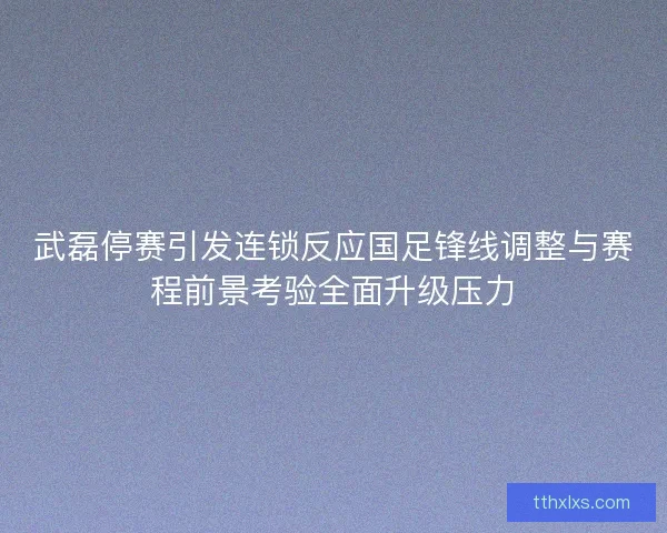 武磊停赛引发连锁反应国足锋线调整与赛程前景考验全面升级压力